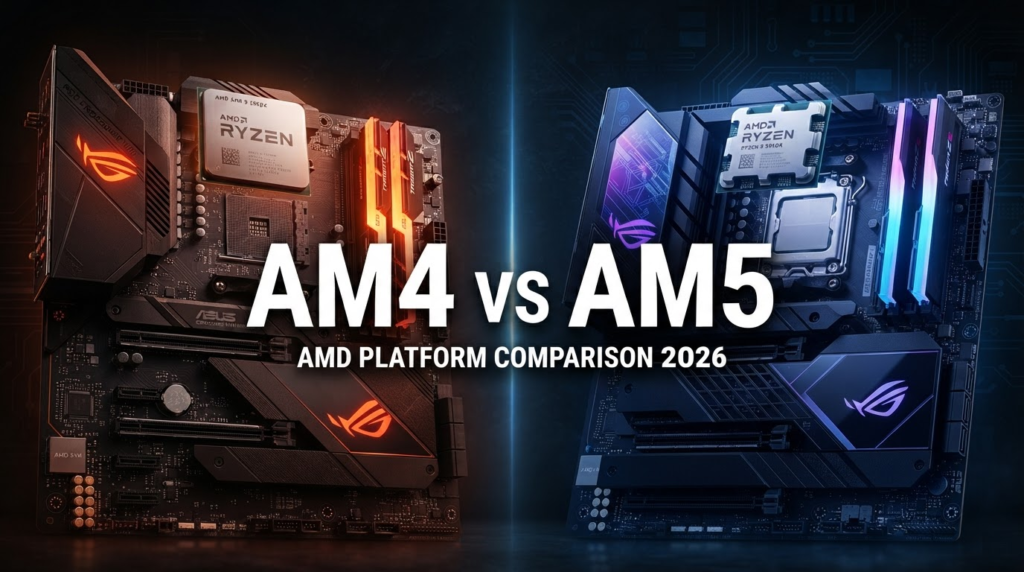 Comparativa visual de las plataformas AMD AM4 y AM5